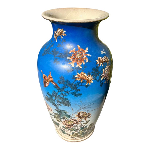 Antique Japanese Satsuma Pottery Vase For Sale