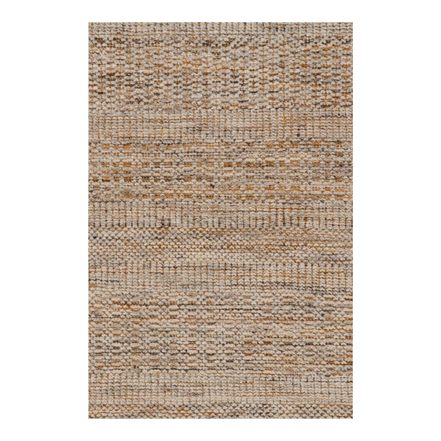 Rug & Kilim’s Contemporary Textural Kilim in Beige-brown Orange and White Tones - 12x16 For Sale