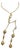 MCM Jewelry Victorian Revival Adjustable Lariat Necklace Features a Gold-Tone Twisted Double Rope Chain With Floral-Embossed Sliding Tension Clip. For Sale