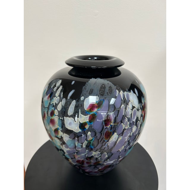 Glass Contemporary Signed Charles Correll Art Glass Cabinet Vase For Sale - Image 7 of 14