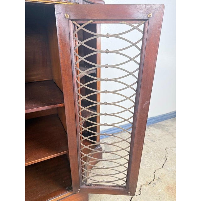 Early 19th Century Early 19th Century Pair of English Regency–Style Mahogany Bookcases With Brass Detailing For Sale - Image 5 of 14