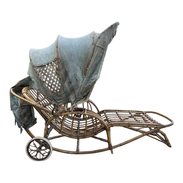 1920s Bentwood Caned Chaise From the Estate of Chauncey Stillman - Unmolested For Sale