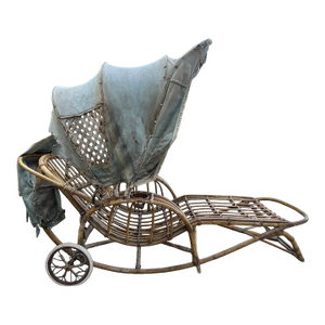 1920s Bentwood Caned Chaise From the Estate of Chauncey Stillman - Unmolested