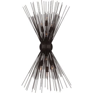 Kelly Wearstler for Visual Comfort Signature Strada Large Symmetrical Sconce in Aged Iron For Sale
