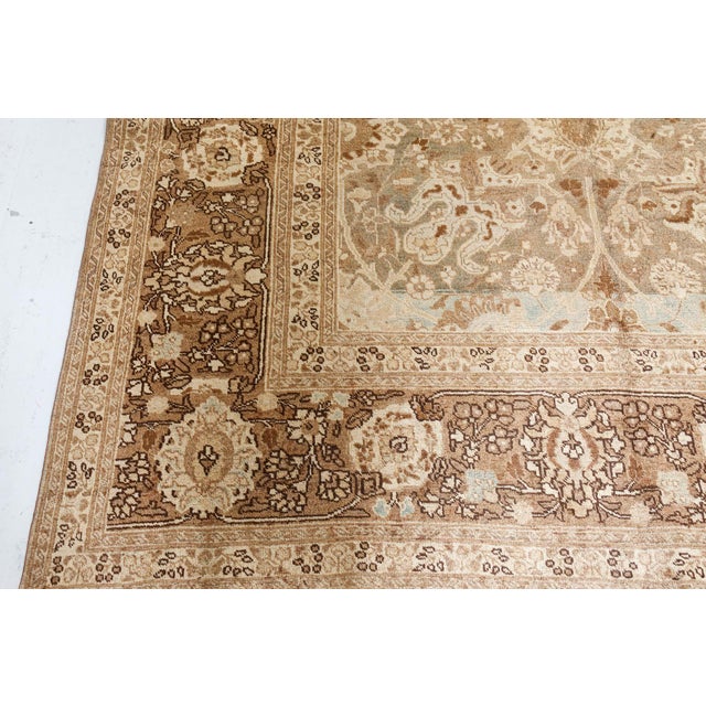 Textile Authentic Persian Tabriz Handmade Wool Rug For Sale - Image 7 of 10