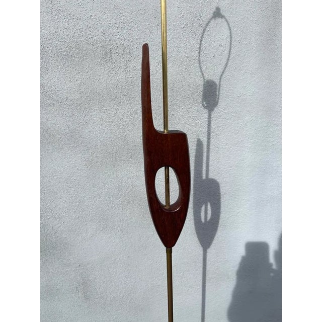 Wood Danish Mid Century Teak Floor Lamp 1970s For Sale - Image 7 of 12