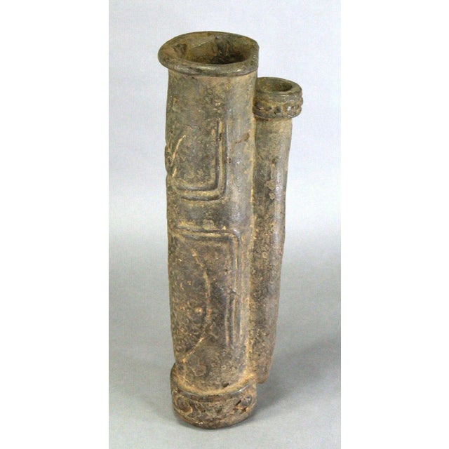 An authentic antique tribal artifact from Africa - a large-sized tobacco smoking pipe bowl Bamileke People of Cameroon,...