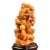 Carved Soapstone Dragon and Coin Sculpture on Wooden Stand For Sale