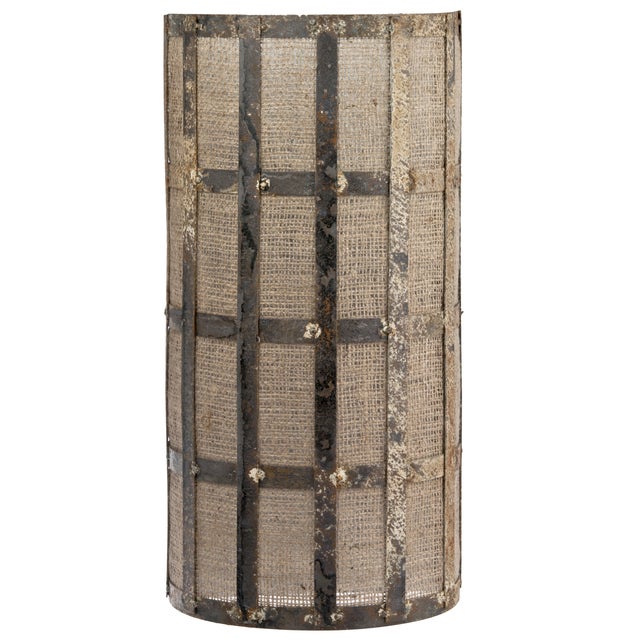 Recycled Zinc and Burlap Wall Sconce Chairish