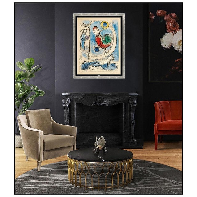 Message us to inquire about custom framing options! (Included for free with every purchase) The artwork here, "Le Coq Sur...