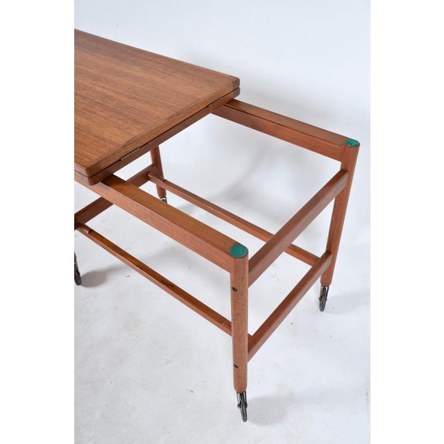 1960s Teak Extending Serving Table Drinks Cart Trolley by Kurt Østervig for Jason Møbler, Denmark, 1960s For Sale - Image 5 of 18