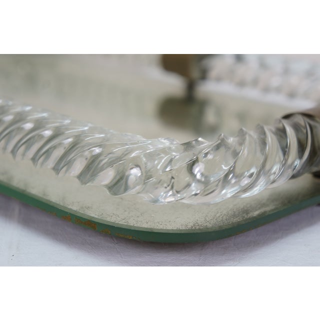 Mid Century Italian Murano Twisted Rope Glass Mirrored Vanity Tray 16" For Sale - Image 10 of 14