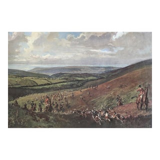 Vintage Midcentury Equestrian Watercolor Print, Hunting Countries, Lionel Edwards, Signed For Sale