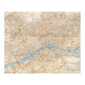 1920s Antique Map of Frankfurt Germany