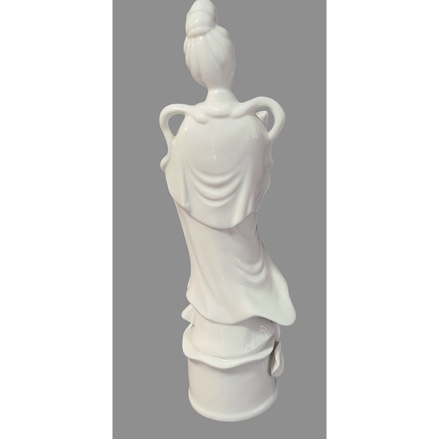 Ceramic Vintage Blanc De Chine Porcelain Humco Kwan Yin Guanyin Asian Figurine For Sale - Image 7 of 9