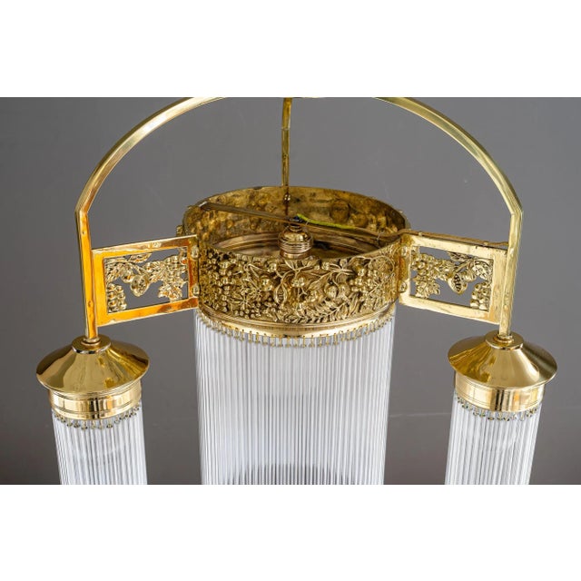 Art Nouveau Chandelier with Glass Sticks, Vienna, 1908 For Sale - Image 17 of 18