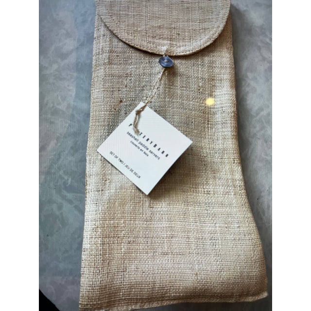 Shell Vintage Pottery Barn Mother of Pearl Seashell Salad Servers New With Tags For Sale - Image 7 of 12