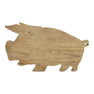 Vintage Handmade Pig Cutting Board/Bread Board