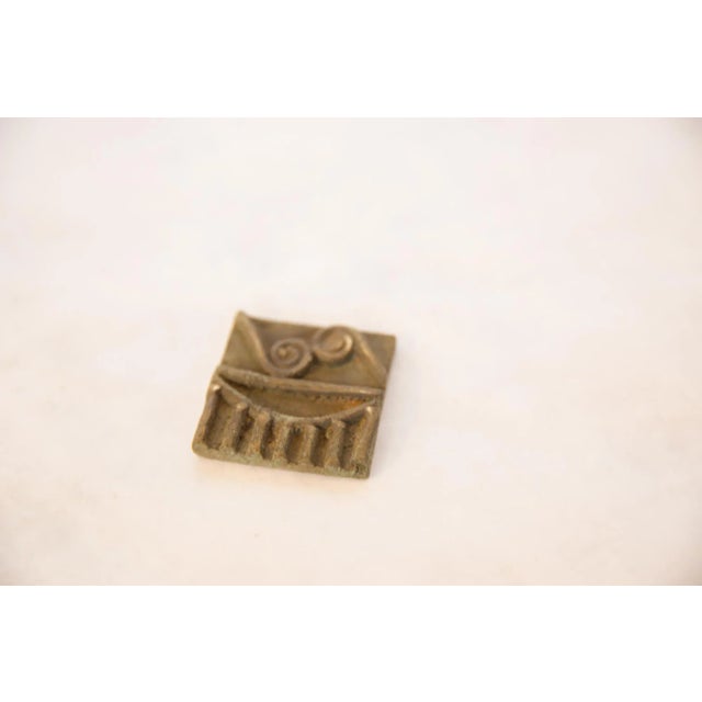 :: Vintage handmade square bronze coin. Circa mid 20th century and possibly older, this piece has such incredible handmade...