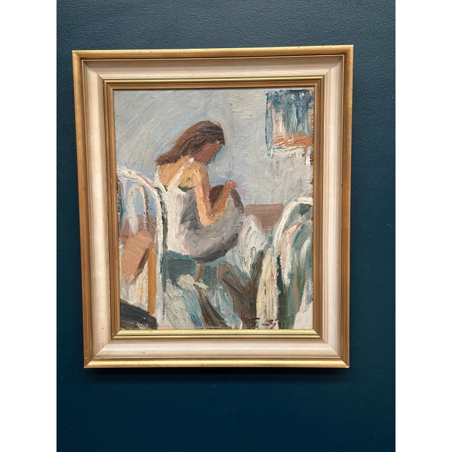 Gustaf Sjöö, Portrait of a Woman, 1950s, Oil on Panel, Framed For Sale - Image 18 of 18