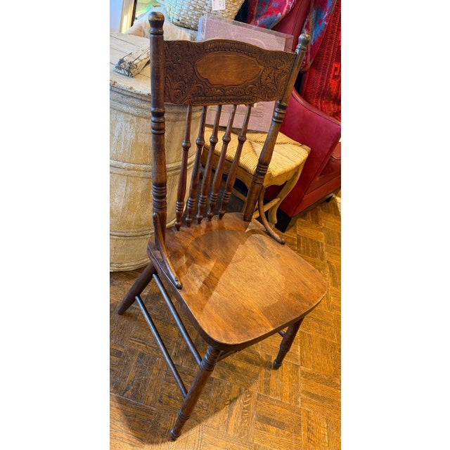 Set of Four 19thc Old Surface Press Back Ranch Chairs For Sale In Los Angeles - Image 6 of 9