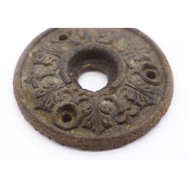 Pair of Carved Wood Radial 2 In. Door Rosettes For Sale - Image 4 of 5