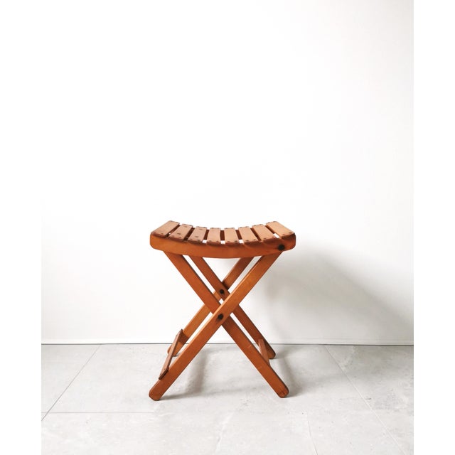 Industrial Mid-Century Modern Belgian Foldable Stool, 1950s For Sale - Image 3 of 10