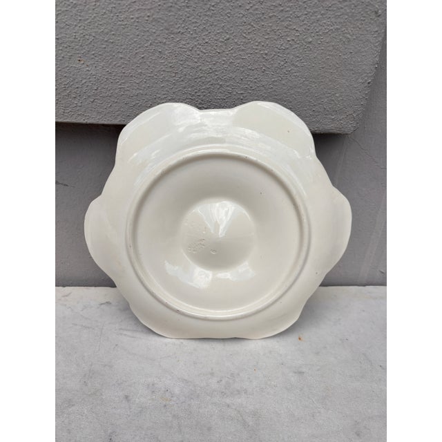 Ceramic Majolica Flowers Oyster Plate Longchamp, Circa 1900 For Sale - Image 7 of 7