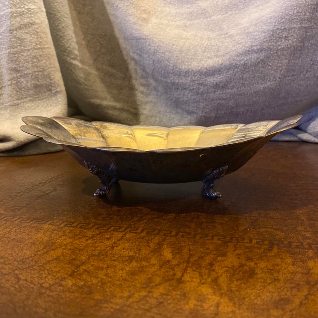 Vintage Reed & Barton Silver-on-Copper Fluted Oval Bowl For Sale In Detroit - Image 6 of 11