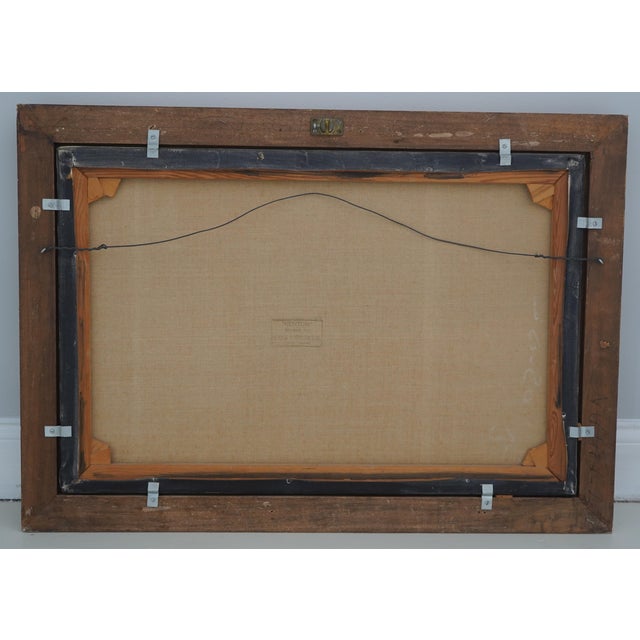 Framed Artist Signed Oil Painting on Canvas British Tall Ships Ocean Scene For Sale - Image 12 of 12