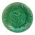 French Green Majolica Leaves Plate Salins, Circa 1890 For Sale