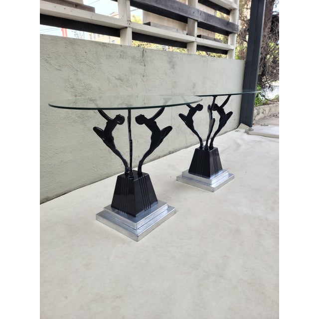 1980s Art Deco Round Side Table For Sale - Image 5 of 11