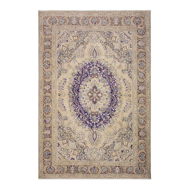 Boho Chic Vintage 1990's Tan/Brown Wool Rug - 8'0'' X 11'0'' For Sale