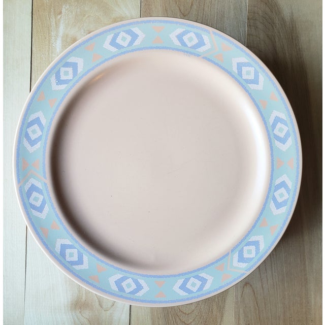 Vintage Peach Southwest Stoneware Dinner Plates - Set of 8 by Treasure Craft For Sale - Image 4 of 7