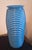 Art Deco 1980s Art Deco Revival French Blue Satin Draped Anchor Hocking Glass Vase For Sale - Image 3 of 5
