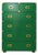 Vintage Bernhardt Campaign Dresser Reimagined in Emerald For Sale