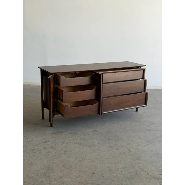 1960s 1960s Floating Walnut Dresser With Caned Doors For Sale - Image 5 of 11
