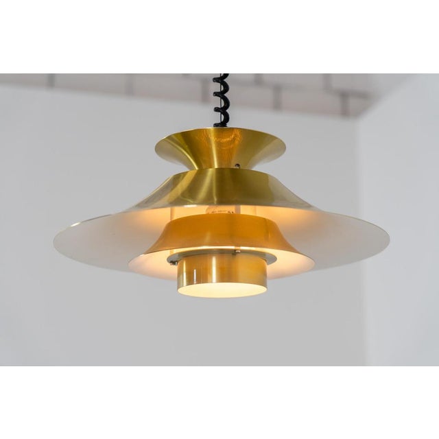 Brass Colored Pendant Light by Frandsen For Sale - Image 6 of 11