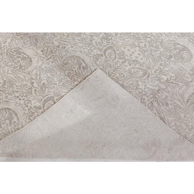 Modern Damask Light Gray With Taupe Silk Rug "Silhouette" by Doris Leslie Blau For Sale - Image 9 of 9