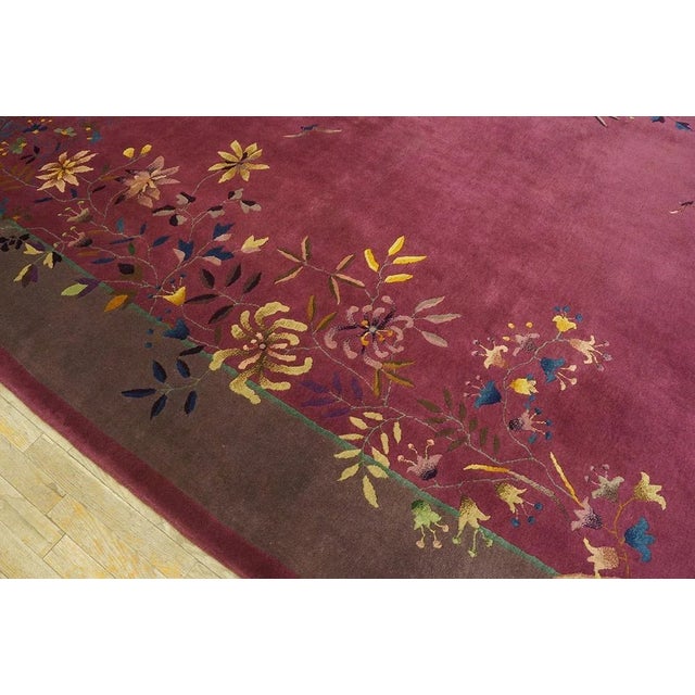Red 1920s Chinese Art Deco Carpet ( 9' x 11'10'' - 275 x 360 ) For Sale - Image 8 of 10