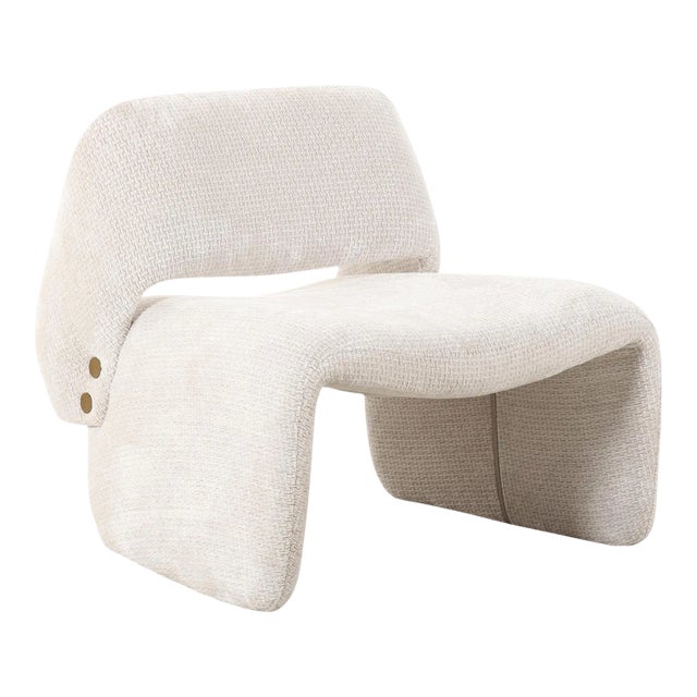 Pasargad Home Zarina Modern Accent Chair, Ivory For Sale