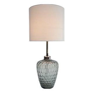 Romana Table Lamp in Smoked Glass and Cotton, 1970s For Sale