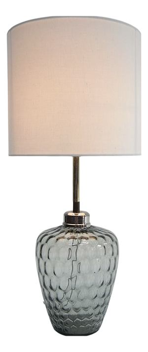 Romana Table Lamp in Smoked Glass and Cotton, 1970s