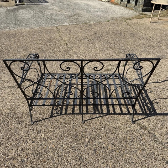 Vintage Salterini Style Wrought Iron Settee Loveseat by Florentine Craft Studio For Sale - Image 14 of 17