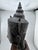 Early 20th Century Vintage Bronze Crowned Buddha Head in Thai Ayutthaya Style. Wood Base Sculpture For Sale - Image 5 of 11