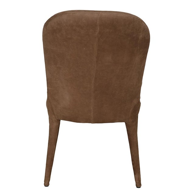 Noir NOIR Georgia Dining Chair, Orris Brown Leather For Sale - Image 4 of 6