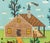 Roy Finster (American, 1941-2021), "Cabin by the Stream", Mixed Media on Wood Panel, 5 April 1993, titled and signed lower...