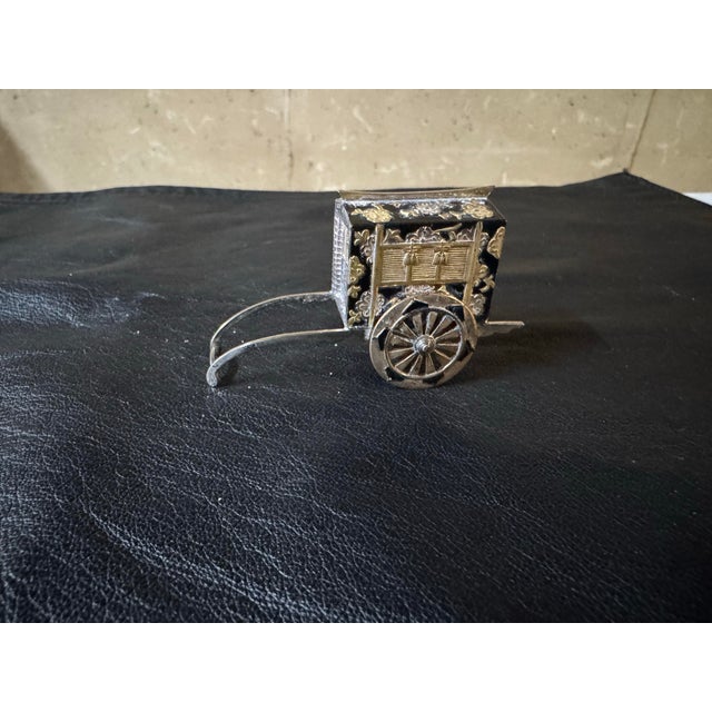 1920s Japanese Sterling Rickshaw Salt & Pepper Shakers For Sale - Image 9 of 12