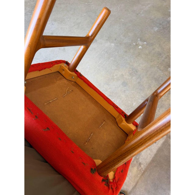 Red 1970s Meredew Danish Teak Vanity Desk With Mirror and Stool Mid-Century Modern Dressing Table For Sale - Image 8 of 15