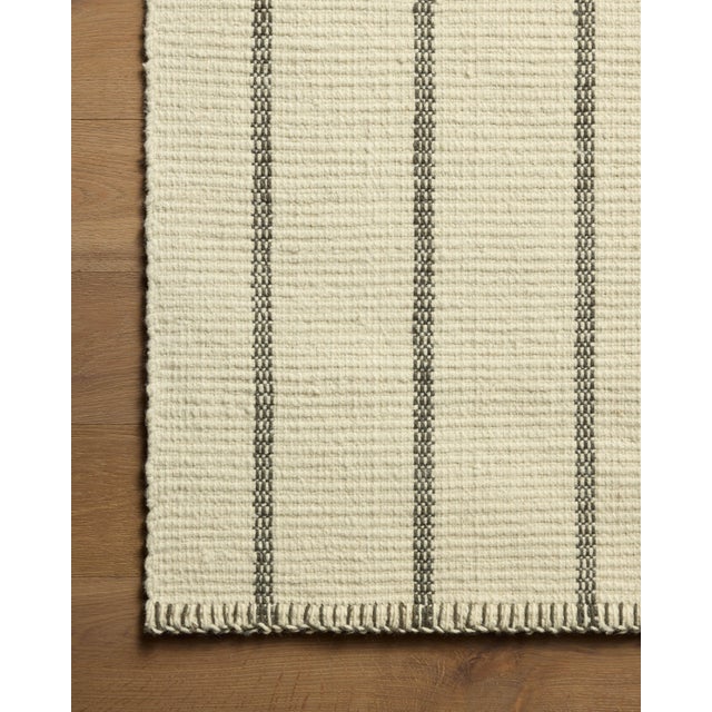 Loloi Rugs Amber Lewis x Loloi Harlan Ivory / Charcoal 18" x 18" Sample For Sale - Image 4 of 5